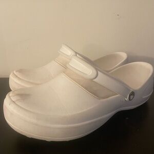 White nurse no hole crocs